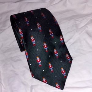 Christmas Nutcracker Henry Jacobson black red silk tie NWOT